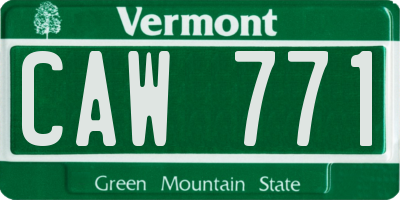 VT license plate CAW771