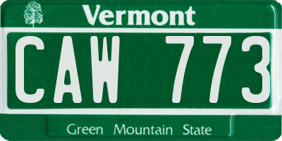 VT license plate CAW773