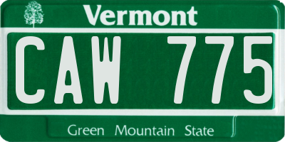 VT license plate CAW775