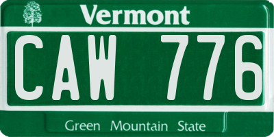 VT license plate CAW776