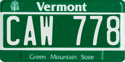 VT license plate CAW778