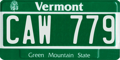 VT license plate CAW779