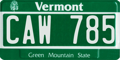 VT license plate CAW785
