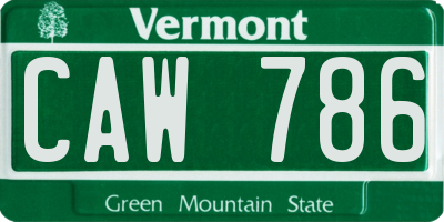 VT license plate CAW786