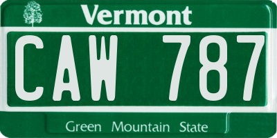 VT license plate CAW787