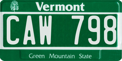 VT license plate CAW798