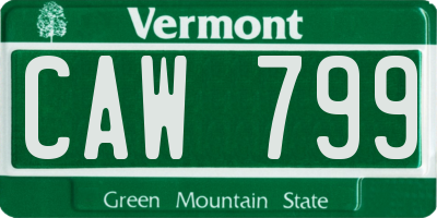 VT license plate CAW799