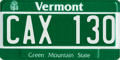 VT license plate CAX130