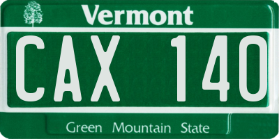 VT license plate CAX140