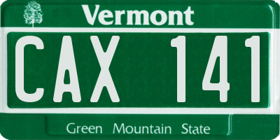 VT license plate CAX141