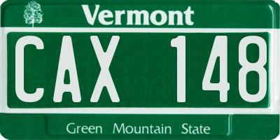 VT license plate CAX148