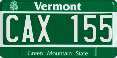 VT license plate CAX155