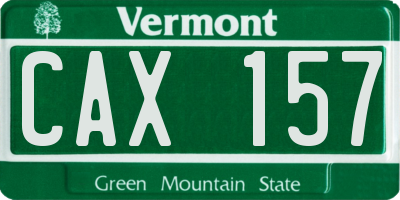 VT license plate CAX157