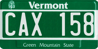 VT license plate CAX158
