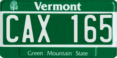 VT license plate CAX165