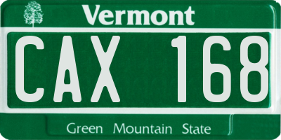 VT license plate CAX168