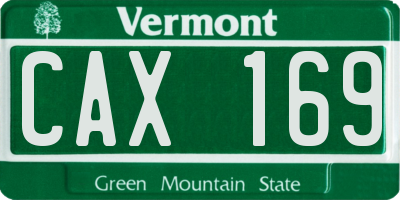 VT license plate CAX169