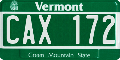 VT license plate CAX172