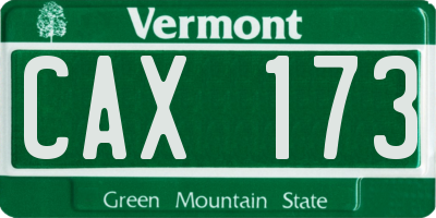 VT license plate CAX173