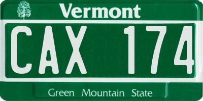 VT license plate CAX174
