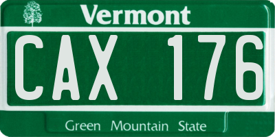 VT license plate CAX176