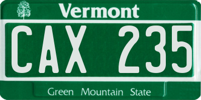 VT license plate CAX235