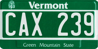 VT license plate CAX239