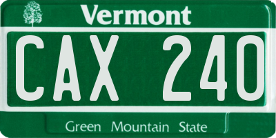 VT license plate CAX240