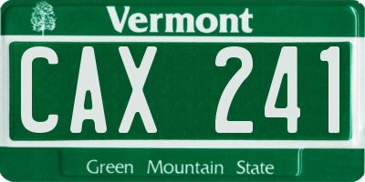 VT license plate CAX241