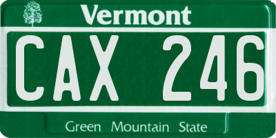 VT license plate CAX246