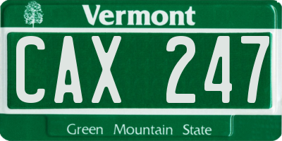 VT license plate CAX247