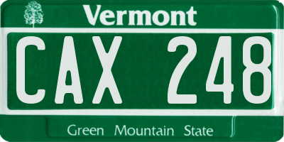 VT license plate CAX248
