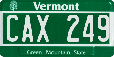 VT license plate CAX249