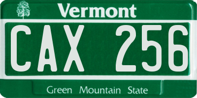 VT license plate CAX256