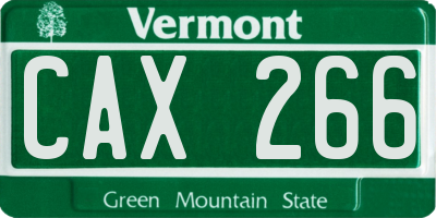 VT license plate CAX266