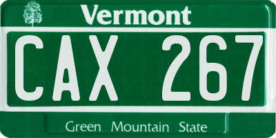 VT license plate CAX267