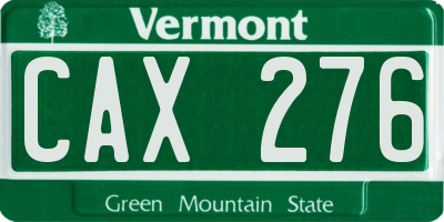 VT license plate CAX276