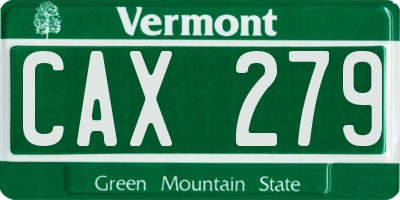 VT license plate CAX279