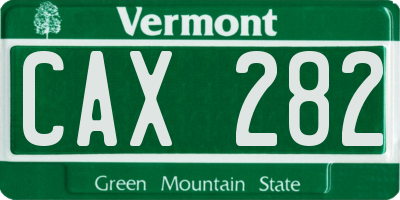 VT license plate CAX282