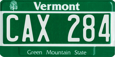 VT license plate CAX284