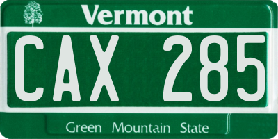 VT license plate CAX285