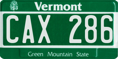 VT license plate CAX286