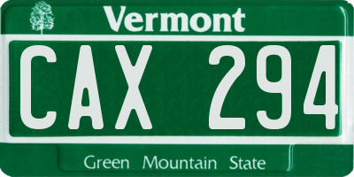 VT license plate CAX294