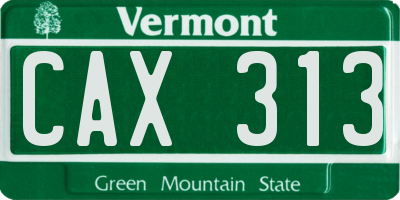 VT license plate CAX313