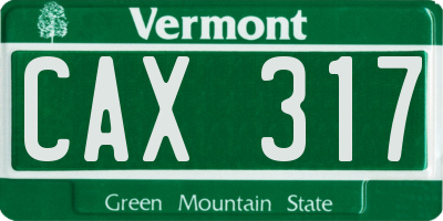 VT license plate CAX317