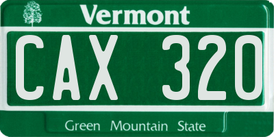 VT license plate CAX320