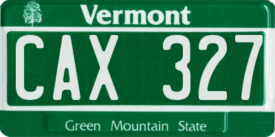 VT license plate CAX327