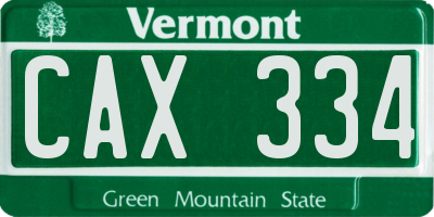 VT license plate CAX334