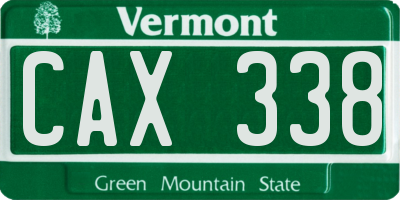 VT license plate CAX338