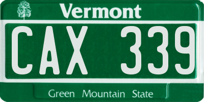 VT license plate CAX339